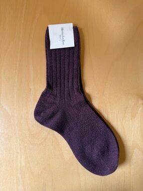Maria La Rosa Wool Silk purple mid calf socks